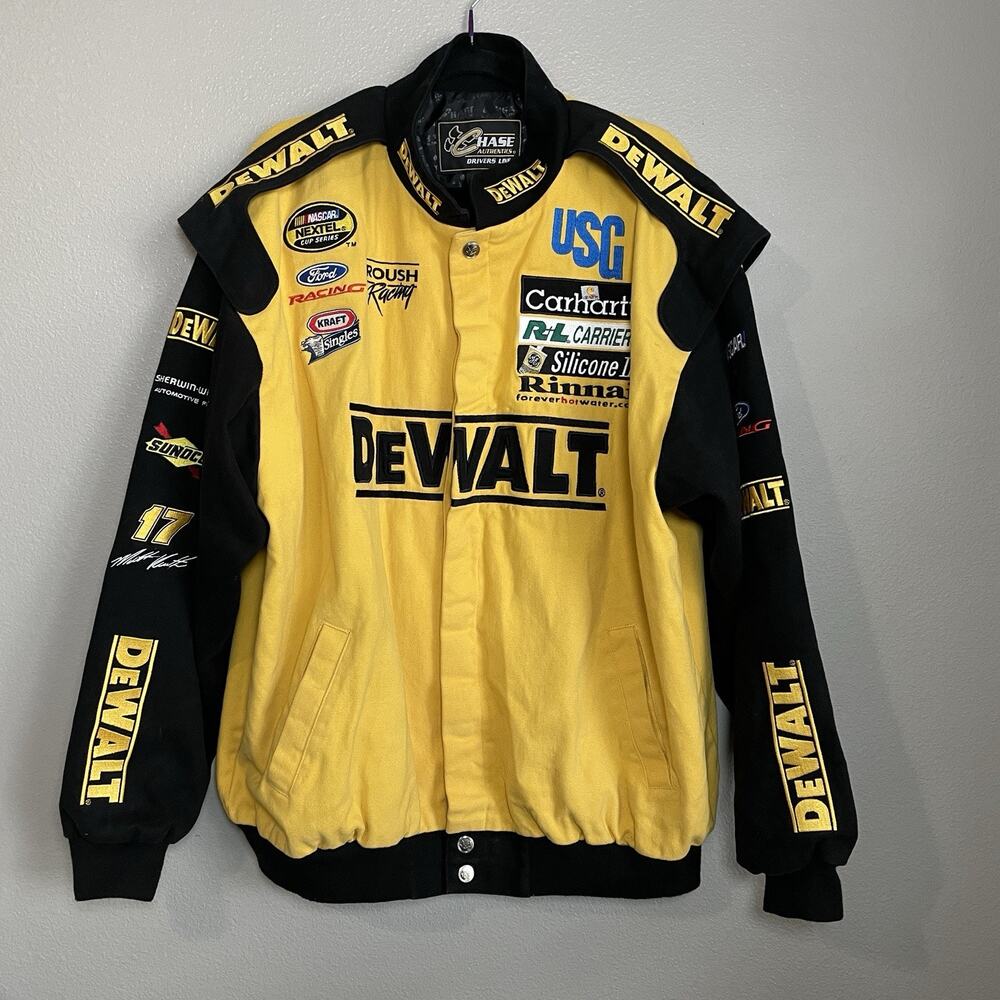 Matt Kenseth Dewalt Jacket Mens XL Yellow Black NASCAR Racing Chase Authentics